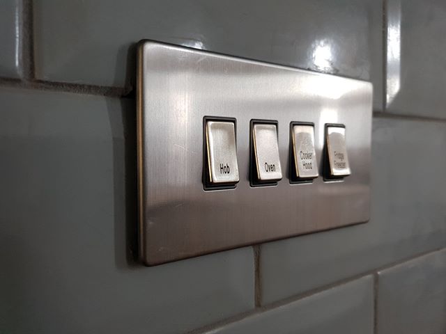 Add finishing touches with brushed stainless steel switches.