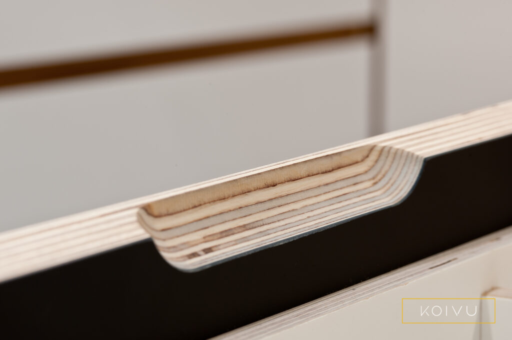 Birch plywood handle detail by Koivu