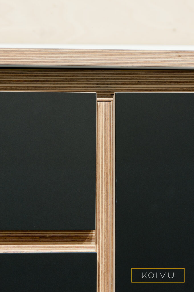 Plywood kitchen unit frame detail