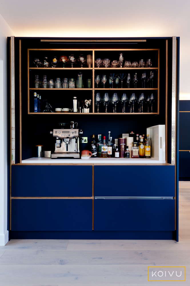 A unique butler cupboard incorporated into a bespoke Koivu kitchen design.