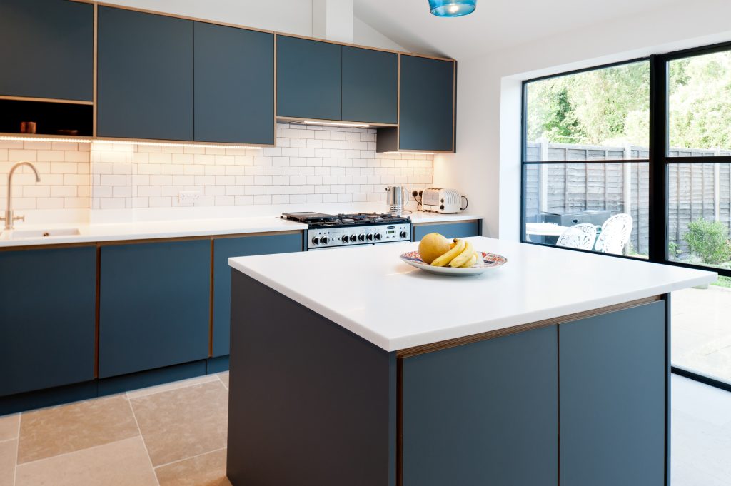 Dark grey kitchen, designed and created by Koivu Kitchens.