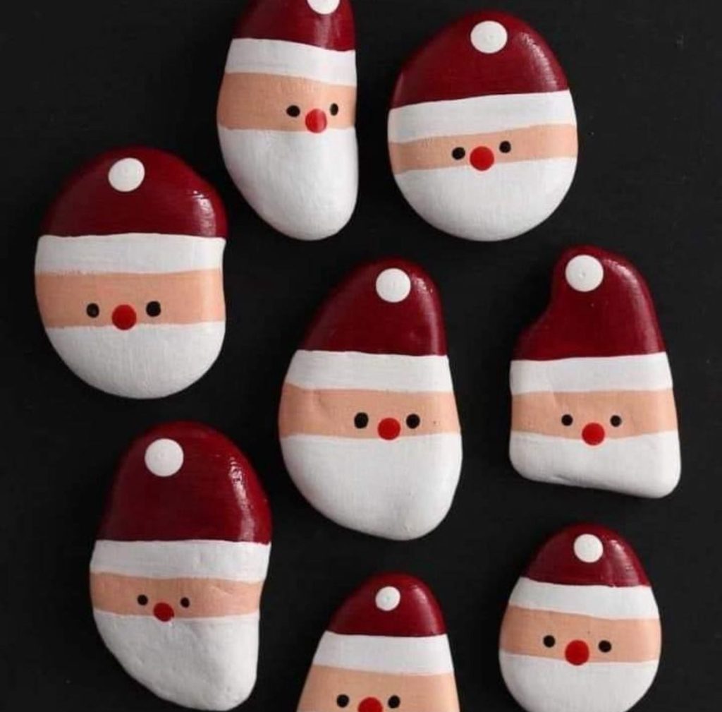 Santa stones. An easy, eco-friendly decoration or present. 